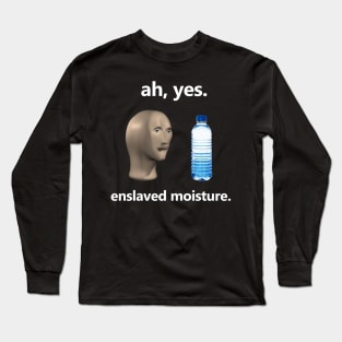 Ah Yes Enslaved Moisture T-shirt, Funny Dank Meme T-shirt, Meme Shirt, Surreal Meme T-shirt, Funny Meme Gift Long Sleeve T-Shirt